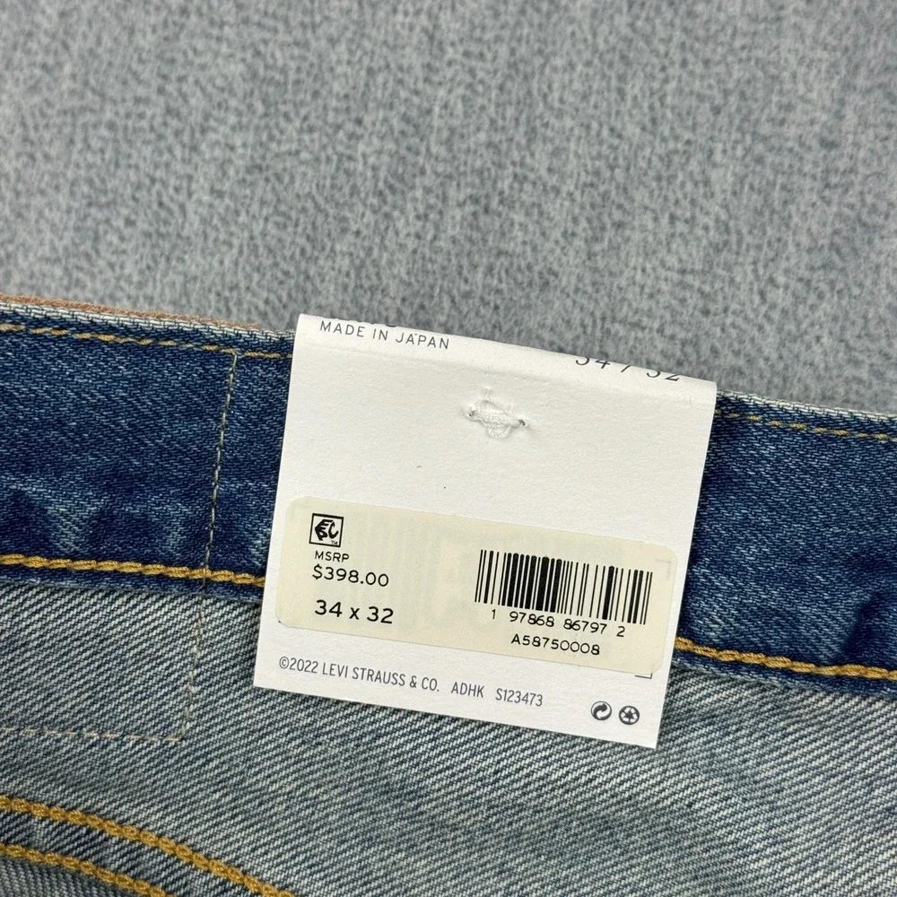 Levis 501 Jeans Mens 34X32 Selvedge‎ Denim Made In Japan 1980'S Straight Leg NWT